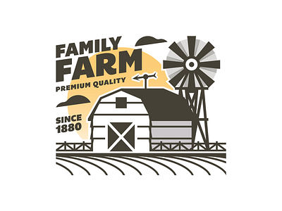 Family Farm ☀️ badge design farm illustration layout logo texture trademark type typography vector