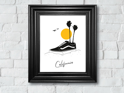 California Print art california design illustration los angeles palm trees vans vans skateboarding west coast
