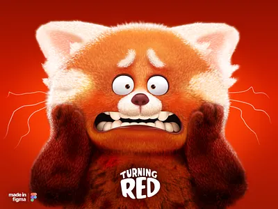 turning red - figma illustration bear character design figma figma illustration illustration turning red