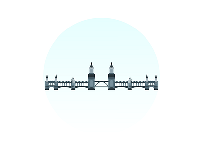 B E R L I N # 3 architecture berlin bridge design flat flatdesign germany graphic illustration oberbaumbrücke sights sightseeing warschauer