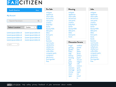 Farcitizen Website PSD Layout craigslist website website design website landing page website layout