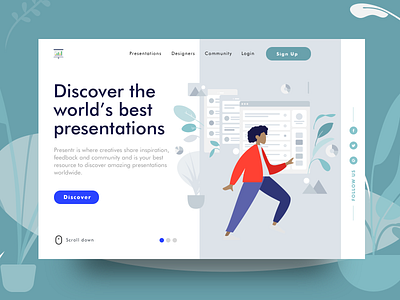 Presentr Landing Page adobe app branding clean cup design design jam icon illustration illustrator minimal photoshop sketch sketch app type typography ui ux vector website