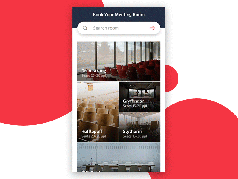 Book Your Meeting Room - Web app (Interaction#1) browser app interaction design mobile mobile animation mobile app design userinterface ux visual design
