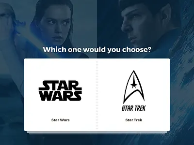 Star Wars vs. Star Trek - Landing page proposal behance blue card card art case study cinema design fiction landing page layout logo movie page redesign star trek star wars ui web webdesign website