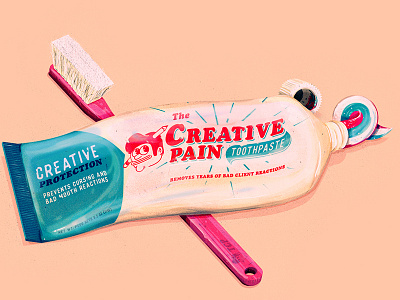 TCP - Toothpaste dental illustration logo the creative pain toothbrush toothpaste typography
