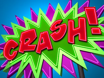 CRASH! 3d 3dart b3d blender design illustration neon retro type typography