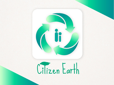 Logo Citizen Earth branding ecology gradient graphic green icon app identity branding logo sorting