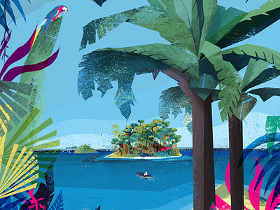 Lost in the jungle design digitalpaiting drawing illustration island nature plant plants sea sketch summer thailand travel tropical