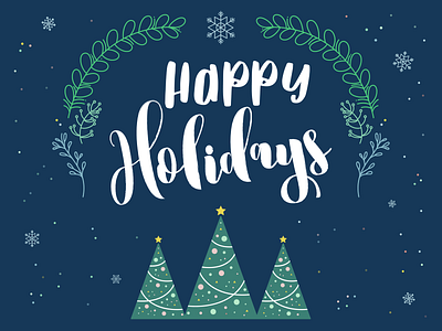 Happy Holidays Celebration christmas decoration design holiday decoration holidays illustration illustrator ornaments snow tree vector