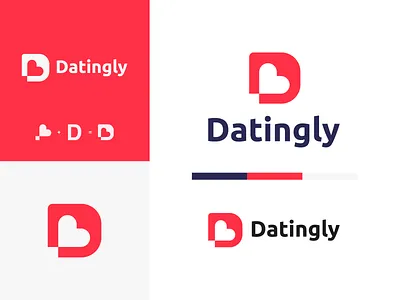 Dating app design concept for Datingly brand branding business color concept design designer designing graphic icon identity illustration illustrator logo logodesigner logos mark minimal monogram symbol