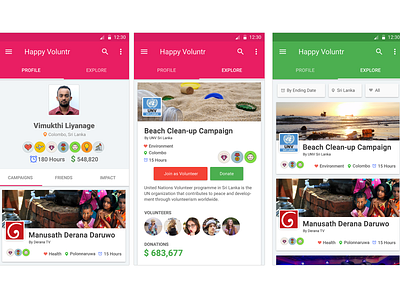 Volunteer Social Network App design ui ux volunteer app volunteers