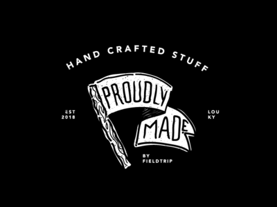 Proudly Made design flag hand crafted illustration kentucky louisville pennant proudly made shop stuff vector