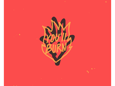 Burn branding design hand drawn illustration typography vector