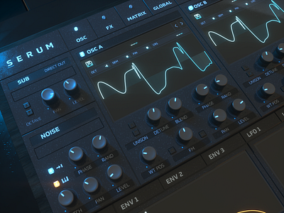 Serum Detail 3 analog audio c4d digital modeling octane product visualization synthesizer textures