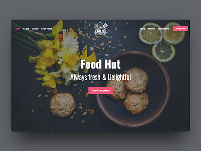 Food Hut Bootstrap Landing Page bootstrap 4 bootstrap 4 landing page landing page restaurent design ui design web design