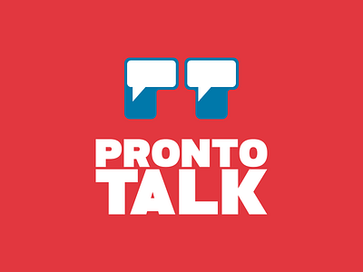 Pronto Talk Logo app badge branding design flat graphic design graphic art icon illustrator lettering logo minimal type typography vector web website