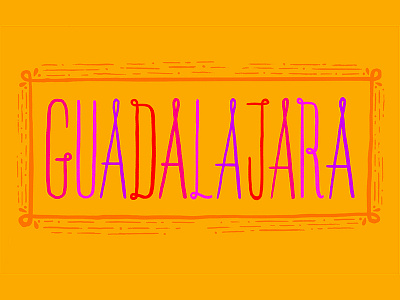 Guadalajara color design illustration procreate typography yellow