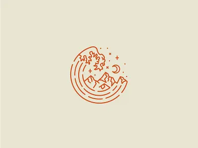 Monogram Logo badge caribou creative laura prpich logo minimal monogram mountains nature waves