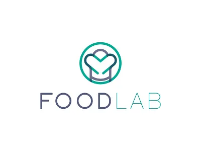 FOODLAB branding chef food hat heart illustrator lab logo vector