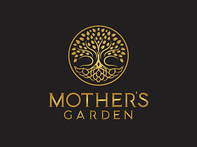 Mother's garden app brand branding design emblem logo creative round icon illustration logo logo design modern typography web