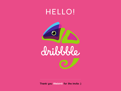 Hi Dribble chameleon design dribbble dribbble debut first shot flat icon illustration logo shot vector web