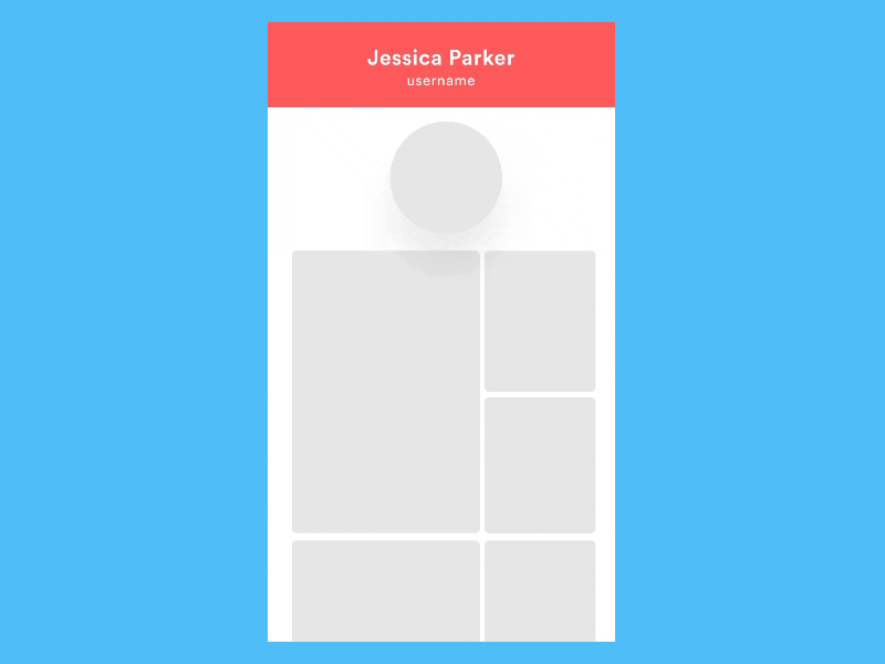 User profile scroll interaction animation design flow interation ios mobile mock up motion design ui ux