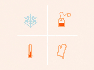 Warm & Cool Icons icon illustration kombucha oven mit revive snowflake tea bag thermometer vector
