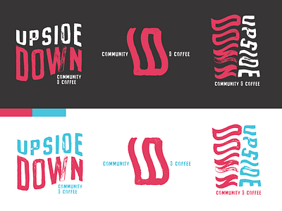 UpsideDown Community + Coffee branding design logo