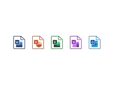 File Icons: Exploration attachment excel files icons microsoft word onenote outlook powerpoint