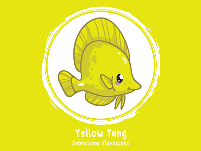 Huevember 01 // Yellow Tang art challenge byte size treasure huevember illustration reef fish saltwater fish yellow tang