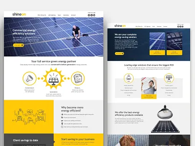 Shine On Solar Website design flat ui web website