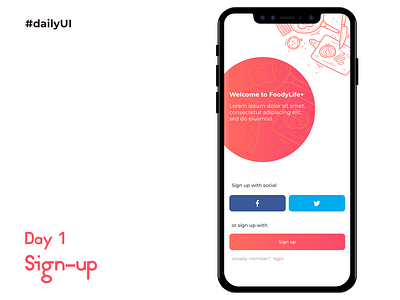 #dailyUI Challenge#1 Sign-Up Page 001 dailyui signup welcome page