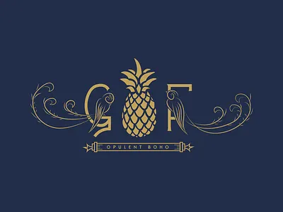 Golden Feathers Interiors - Logo branding design illustration logo