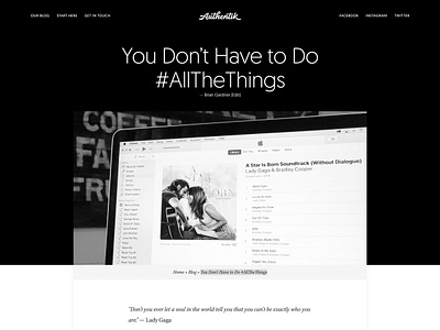 Authentik Single Post black and white genesis framework minimalism minimalist minimalist design typography wordpress