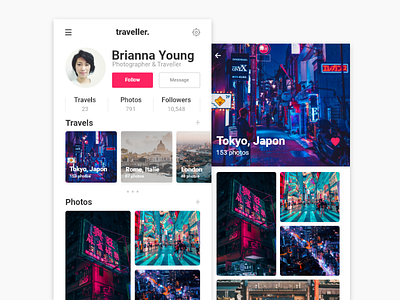 Daily Ui Challenge 006 - User Profile 006 adobe xd app dailyui dailyui006 japan mobile photo app photographer tokyo traveller travels ui ux