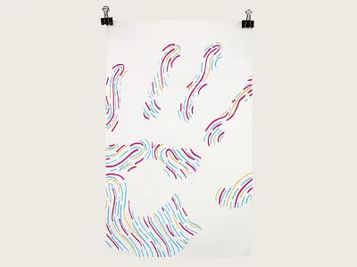 Print O' Print finger fingerprint handprint multicolored print screenprint touch
