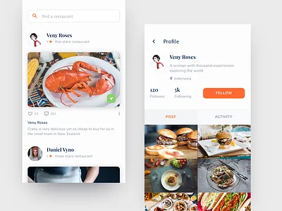 #Exploration | Footagram Food App beverages clean food food and drink food app food ui minimalist recipes ui set ux