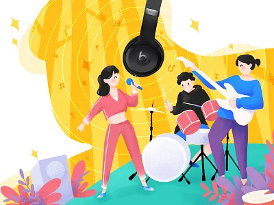 Enjoy the music stage！ design illustration ui
