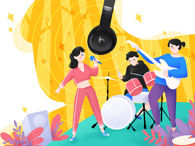 Enjoy the music stage！ design illustration ui