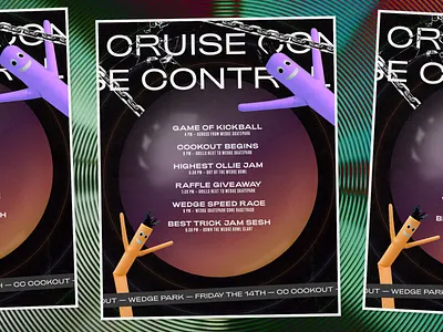 CC COOKOUT cookout event gradient graphic layout poster typography