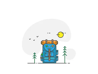 Traveler 🏝 🏞 bag icon illustration map muzli sticker travel trip usemuzli vector