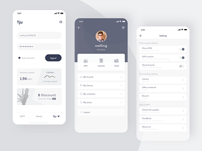 Personal center app dribbble icon illustration login personal center setting ui