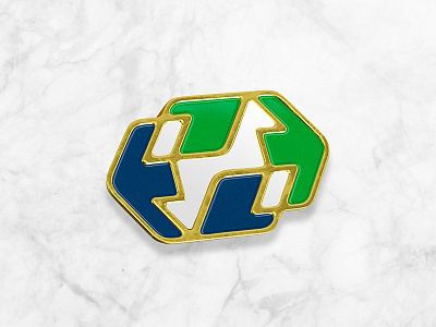Investment Agency logo arrows blue and green foal green logo navy pin