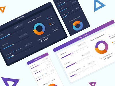 EMI Calculator black black white calculator dark emicalculator gradient mobile ui ui ux design web