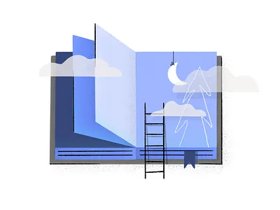 Book 2d book bookmark clouds custom digitalart draw drawing flat illustration illusration journey ladder tailor