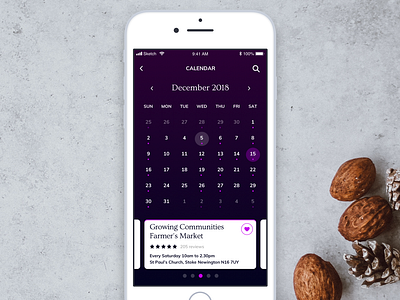 Daily UI 038 - Calendar 038 app calendar calendar design daily 100 challenge dailyui events calendar food app ios mobile mobile app sketch ui ui challenge ui interface