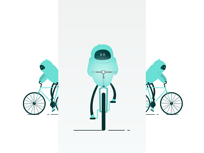 Biking Robot bike biking character illustration robot robotics vector