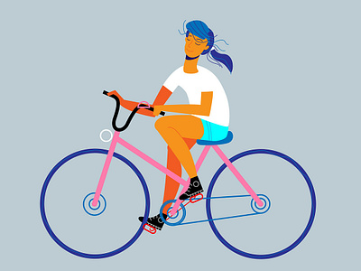 I love to ride a bike art illustration illustrator