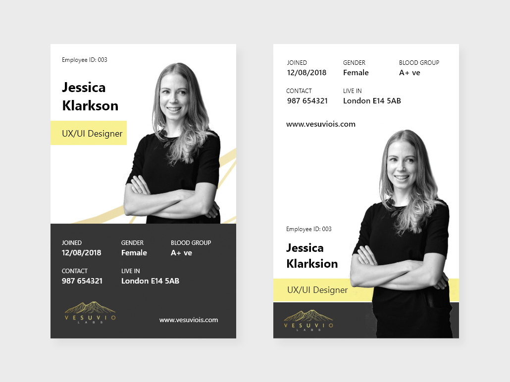 Example of Vesuvio Labs Id Card