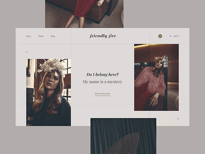 Friendly Fire Landing Page branding concept ecommerce fashion homepage interaction design landing page layout photoshoot shop store ui design ui ux design ux ui web website